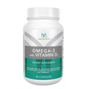 Mannatech Omega-3 avec vitamine D3 pour os, santé cardiaque et soutien cognitif, fait d'huile de poisson pure
