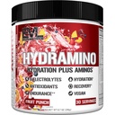 Évlution Nutrition HYDRAMINO Multiplicateur d'hydratation complet, tous les 6 électrolytes, vitamine C et B, fluide boosting aminos, eau de coco, endurance, récupération, antioxydants, 30 servir, punch fruit