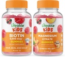 Lebensfähiges Biotin Kinder + Magnesium Citrate Kinder, Gummie Bundle - Große Verkostung, Vitamin-Ergänzung, Glutenfrei, GVOfrei, Kaugummi