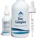 Anderson Ionic Zinc Complex, gouttes liquides pour le soutien immunitaire, 15mg de sulfate de zinc par service, supplément minéral équilibré de trace pour les femmes, hommes, 60 portions, bouteille de 2oz