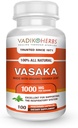 Vadik Herbs Certified Organic Vasak | Vasaka (Justicia adhatoda) Powder | 100 vegicaps | Made in USA Safety Tested | Helps to Proper Function of The Lungs and Healthy Respiration (100 Vegicaps)