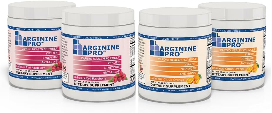 L-ARGININE PRO | 5.500mg L-Arginin Plus L-Citrulline 1.100mg Himbeer & Orange Pulver-Getränk-Mix-Ergänzung für erhöhte Stickstoffoxidproduktion