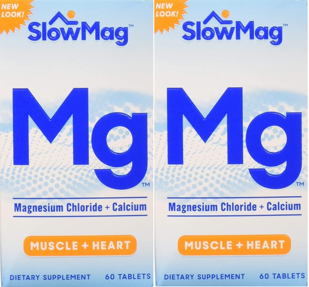 Slow-Mag Slow-Mag Magnesium Chlorid mit Calcium, Verpackung Mai Vary, 60 Count (Pack von 2)