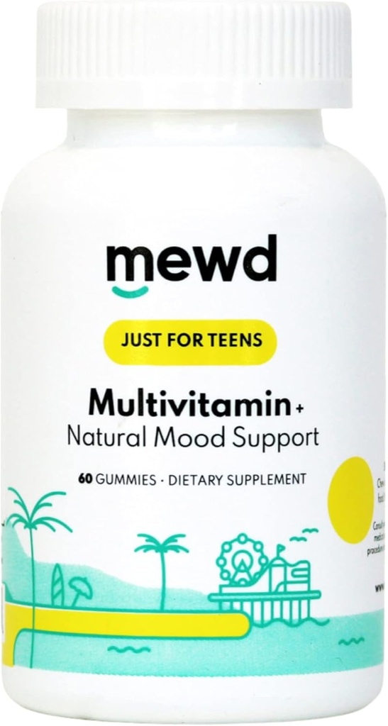 Adolescents/enfants Gummy multivitamine quotidien avec Enhancer naturel d'humeur,Vegan, Supplément du système immunitaire,Vitamine kids avec fer, zinc, gluten Vitamine sans focus pour la santé des enfants-Brain-Fabriqué aux États-Unis