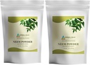 HERBAL HILLS Neem Blatt Pulver frische Blätter reine Neem Ergänzungspaket von 2 Combo