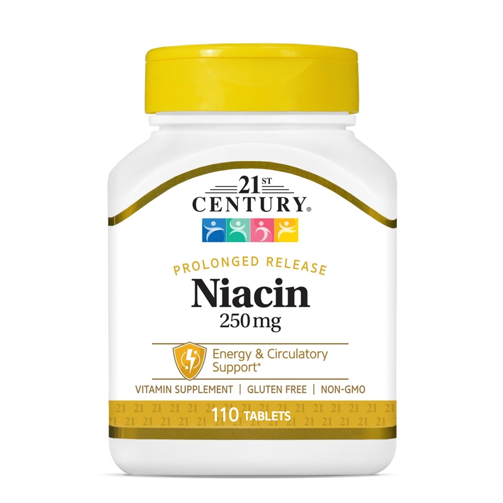 Niacine du 21ème siècle 250 mg Comprimés, 110-Conte (paquet de 2)