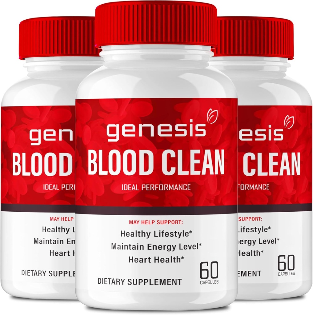 Genesis Blood Clean Capsules - Advanced Formula Supplement for Maximum Strength - Natural Blood Vessel Cleaner, GenesisBlood Clean Pills, GenesisBloodClean Pastillas Bewertungen (3 Pack)