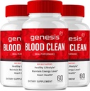 Genesis Blood Clean Capsules - Advanced Formula Supplement for Maximum Strength - Natural Blood Vessel Cleaner, GenesisBlood Clean Pills, GenesisBloodClean Pastillas Bewertungen (3 Pack)
