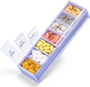Très grand organisateur hebdomadaire de pilules 2 fois par jour - Boîte à pilules de 7 jours Betife, AM PM Pill Case avec compartiment Jumbo double couche pour pilules, vitamine, huile de poisson, suppléments (Puple/Blanc)