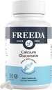 Freeda Calcium Gluconate – Kosher Vegan Calcium Supplement – Einfach zu digest &amp; Absorbieren – unterstützt Knochenstärke – Reines Calcium ohne Vitamin D – (500 Kapseln)