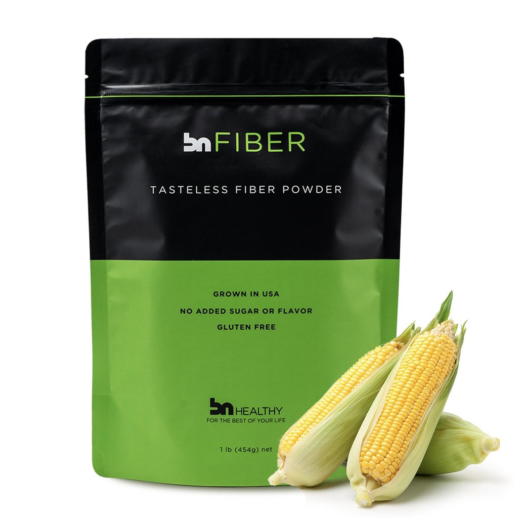 BN Helthy Fiber - Premium Corn Fiber Powder 450g - 100% lösliche geschmacklose Faserergänzung für Verdauungs- und Gewichtsmanagement - Glutenfrei und Zuckerfrei