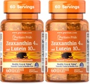 Puritan's Pride Zeaxanthin 4mg mit Lutein 10mg, Unterstützt gesunde Augen und Vision*, 60 ct (Pack von 2)