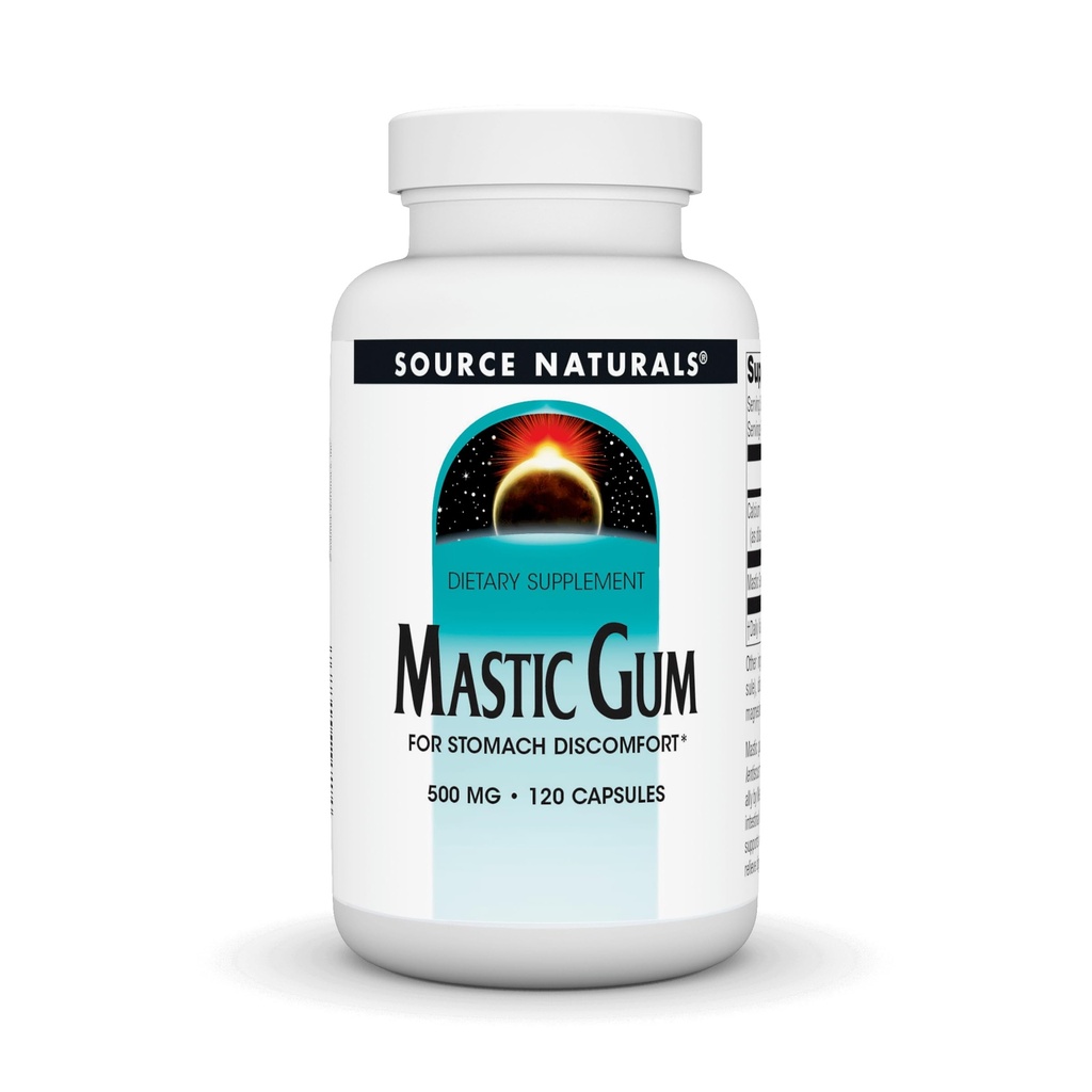 Source Naturals Gum mastic pour le malaise de l'estomac* 500 mg - 120 comprimés