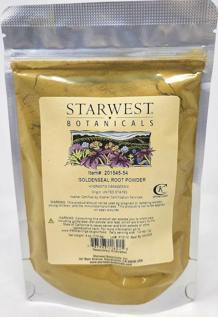 Poudre de racine de seau d'or fabriquée sauvagement - 4 Oz (113 G) - Botaniques Starwest