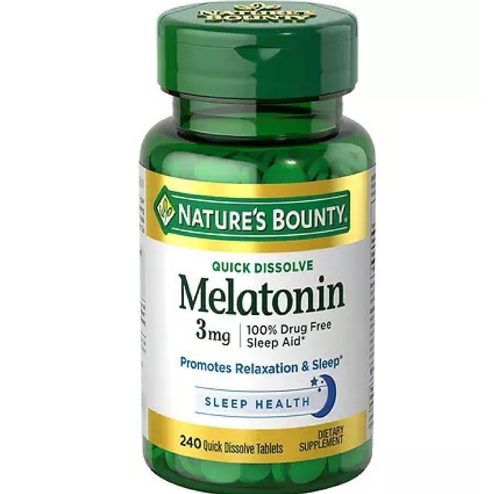 Nature's Bounty Melatonin 3 mg Tabletten 120 Tabletten (Pack von 2)