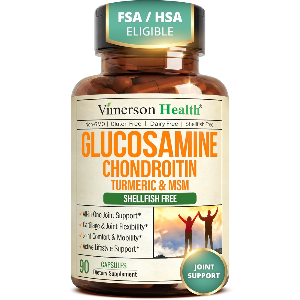 Glucosamin Chondroitin MSM – Gemeinsame Unterstützungsergänzung für Frauen und Männer mit Glucosaminsulfat 1500 mg, Chondroitin und MSM – für Knorpel, Gelenkgesundheit und Flexibilität – 90 Kapseln