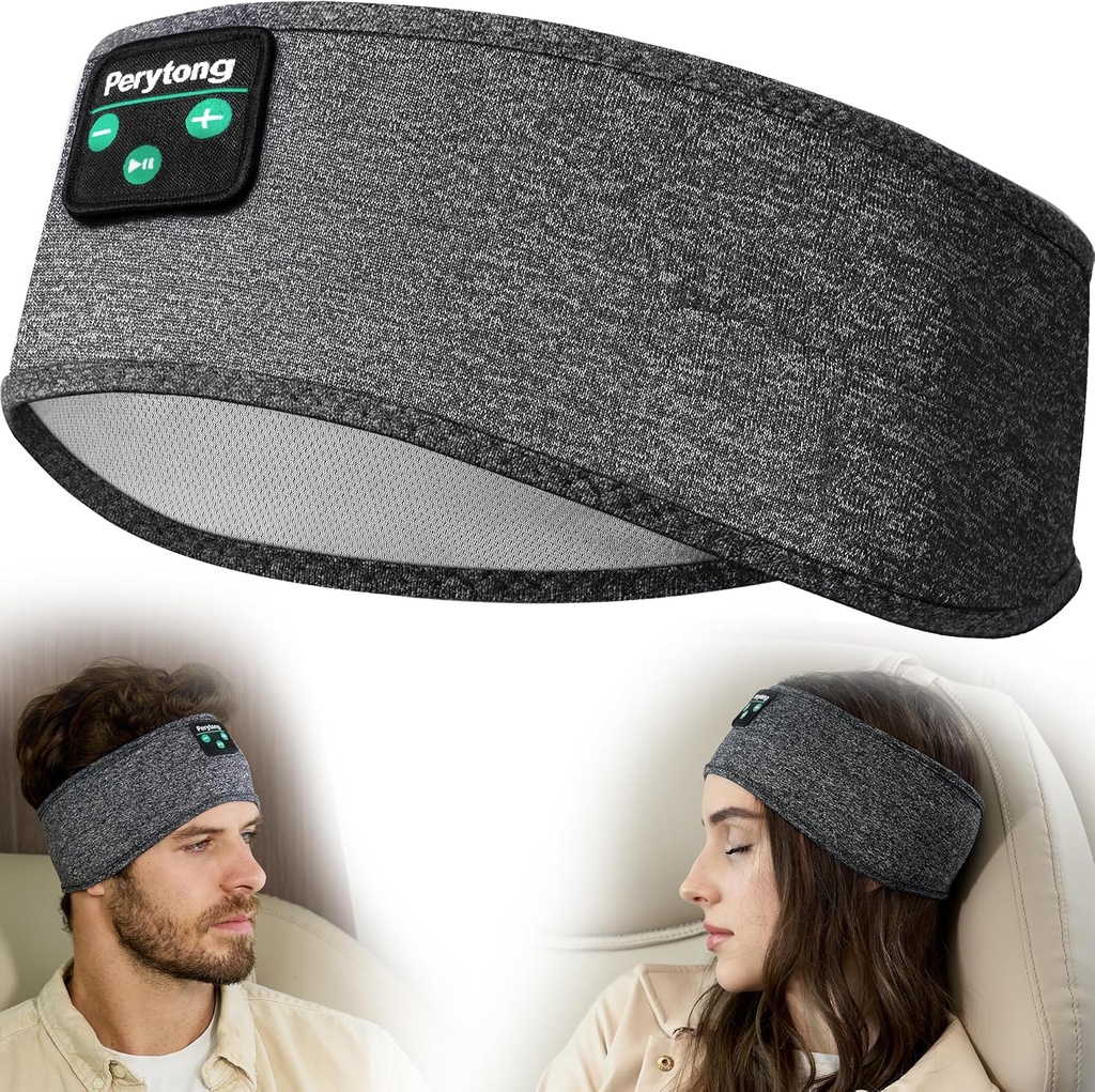 Perytong casque de sommeil - Bluetooth casques de couchage pour les sleepers latéraux - casques pour dormir bandeau confortable avec haut-parleur mince Microphone idées cadeaux pour les femmes hommes