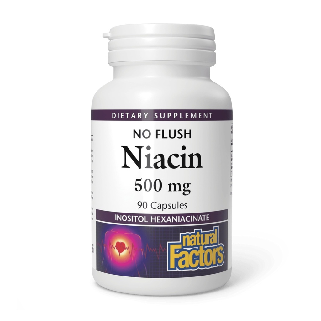 Natürliche Faktoren No Flush Niacin 500 mg, 90 Tabletten