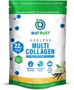 BioTrust Poudre sans âge de Peptides Multi Collagène – 5 types (I, II, III, V, X) – Poudre de Collagène Vanille pour les femmes et les hommes – Protéines hydrolysées – Boeuf herbeux, Poisson, Poulet, Membrane de coquille d'oeuf
