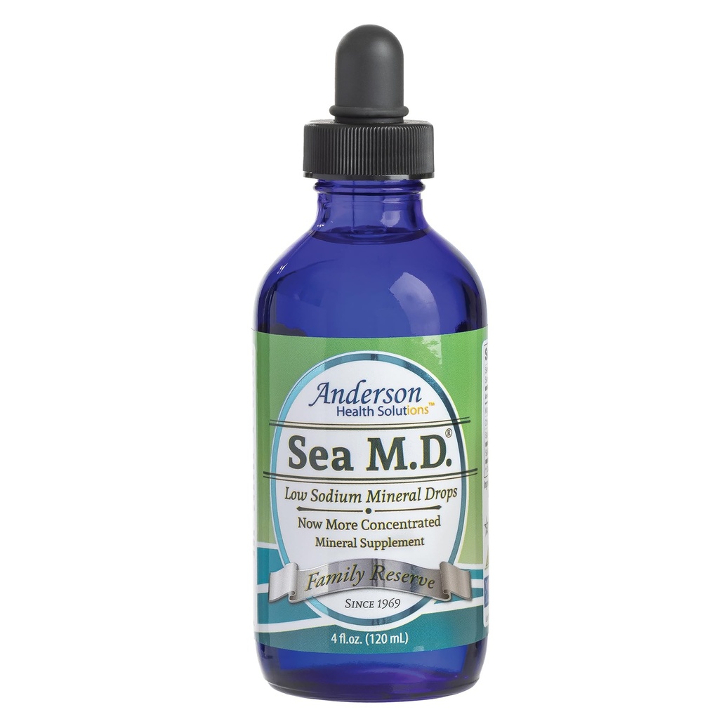 Anderson Sea M.D. Konzentrierte Trace Mineral Drops, Ionic Elektrolyt Magnesium Supplement, Flüssiges Magnesium, leicht zu nehmen, 4 fl oz, 60 Servierungen in Glasflasche