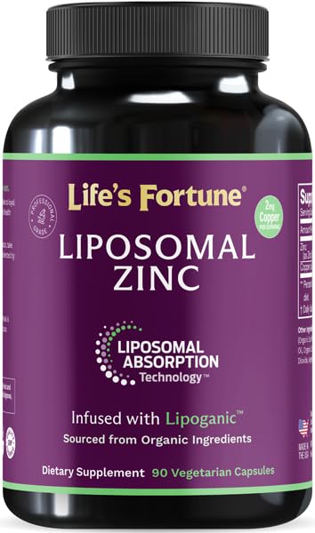 Liposomale reine Zink Picolinat-Ergänzung mit Kupfer, Immununterstützung, Stoffwechsel und Hautgesundheit | Hohe Potenz, für Erwachsene Männer und Frauen | Leistungsstarkes Antioxidans | 90 Kapseln