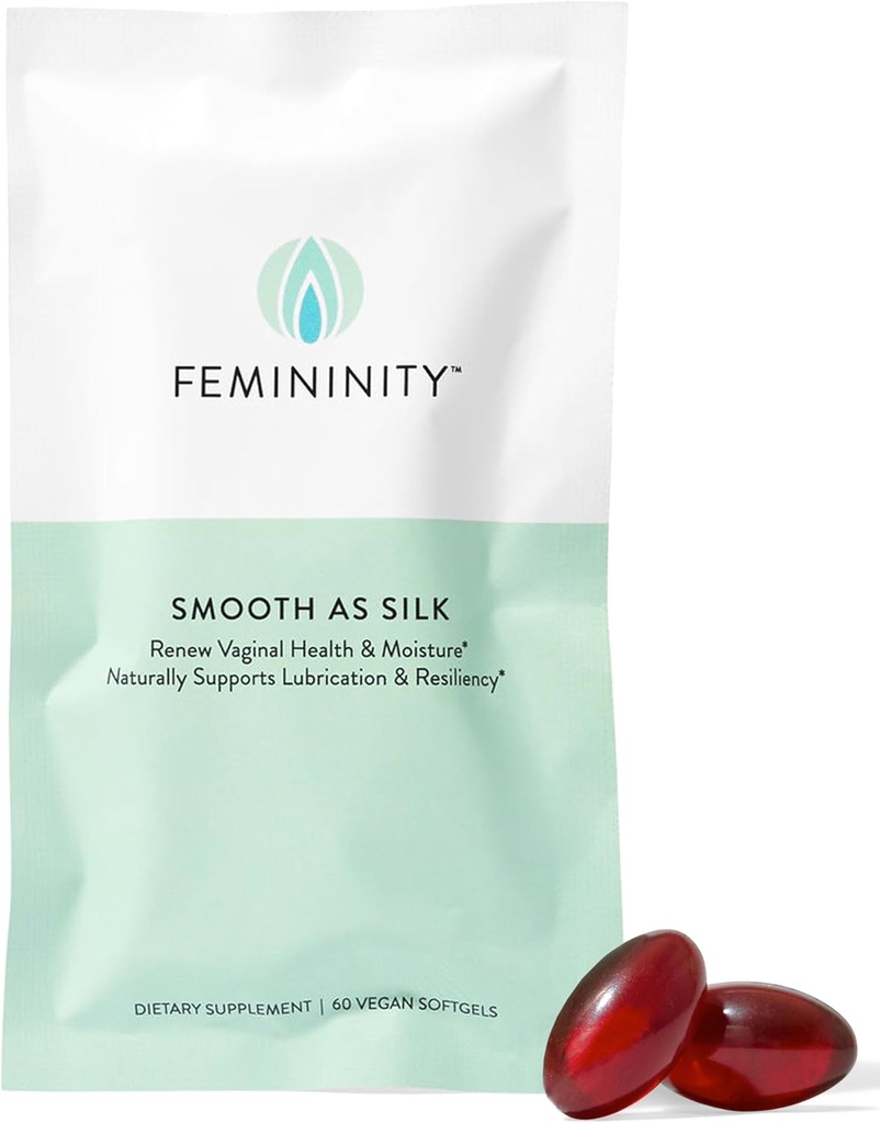 Femininity Smooth als Silk 30-Day Refill für Vaginal Dryness (60 Softgels) – Sea Buckthorn Oil mit 365mg Omega 7 + Omega 3 und Omega 9