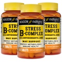 MASON NATURAL Stress B,Komplex mit Antioxidantien + Zink, 6 Monate Versorgung, Dual-Action-Formel, unterstützt Energie Stoffwechsel & Immune Gesundheit, 3 Pack