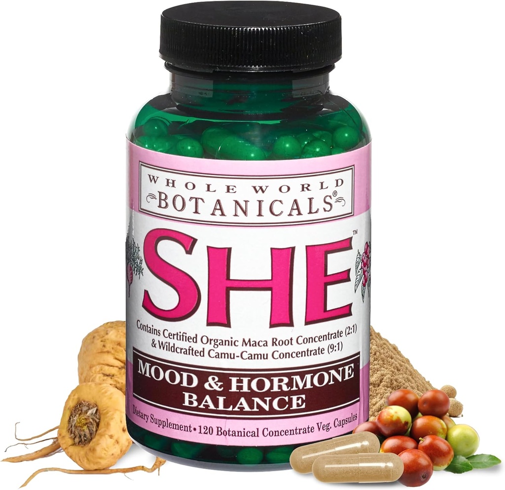 Whole World Botanicals She Mood & Hormone Unterstützung, 120 Veg Caps