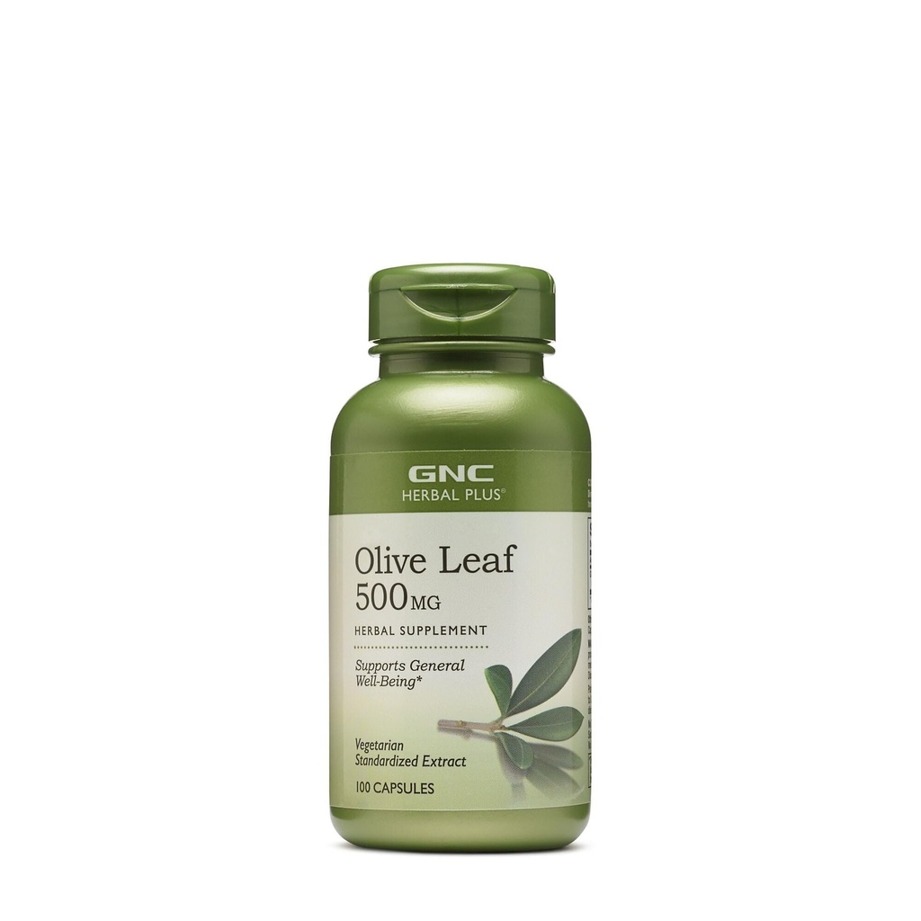 GNC Kräuter Plus Olivenblatt 500mg Supplement, Vegetarisch, Unterstützt General Well-Being, 100 Servierungen