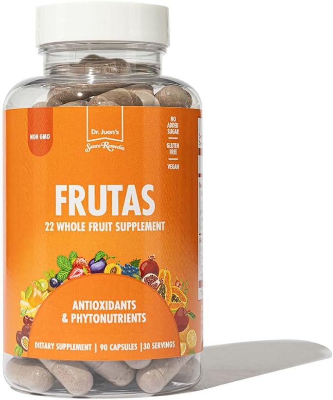 Santo Remedio Frutas, 22 Whole Fruit Dietary Supplement, Antioxidants and Phytonutrients, 90 Capsules, 30 Day Serving