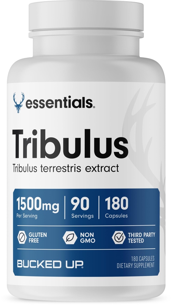 Tribulus enroulé 1500mg par portion, essentiels (90 portions, 180 capsules)