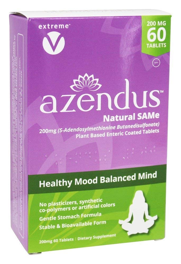 Azendus Mood 200mg de S-Adendosylméthionine Butanedisulfonate (même) (2boîtes - 120 comprimés enrobés entériques) Vegan, sans gluten, sans soja
