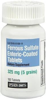 Ferröses Sulfat 325mg Enteric-Coated Tablets 100 Zähler