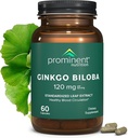 Prominent Nutrition Ginkgo Biloba 120mg - Ginkgo Biloba Blatt-Extrakt, Kräuter-Ergänzungen zur Unterstützung von Memory & Focus- Vegan, Non-GMO, Gluten-frei, Soja-frei, 60 Tage Versorgung - 1 Pack