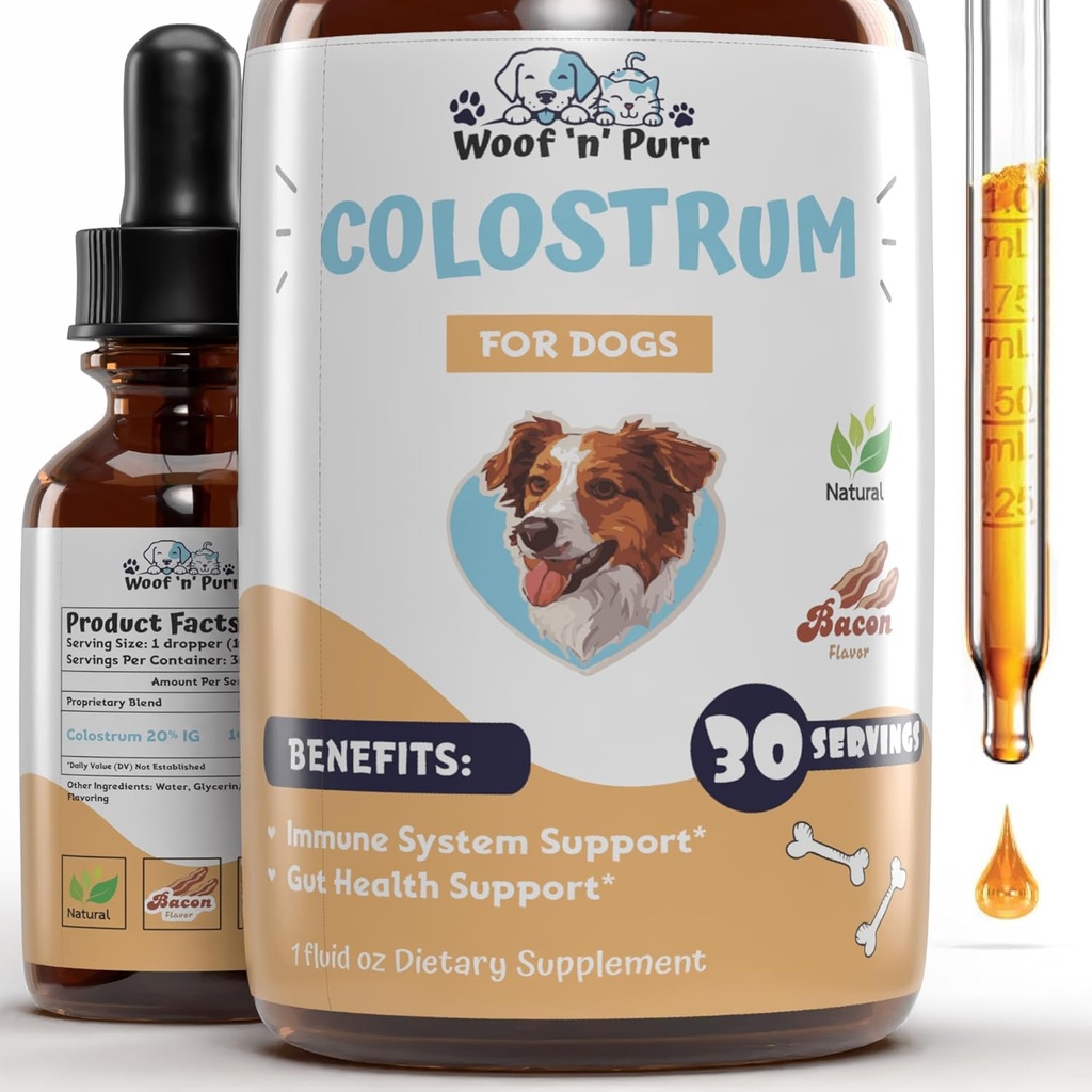 Kolostrum für Hunde - Hundekolostrum - Kolostrum für Hunde Allergien - Dog Allergy Relief - Dog Joint Supplement - Kolostrum Supplement für Hunde - Bovine Kolostrum für Hunde - Dog Itch Relief - 1 fl oz