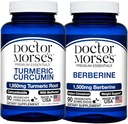 Dr. Morse's Turmeric Curcumin 1950mg & Berberine 1500mg Bundle - Joint Support, Healthy Metabolism, and Immune Boost with BioPerine & Ceylon Cinnamon, FDA-Registered, NSF-Certified 90 Capsules