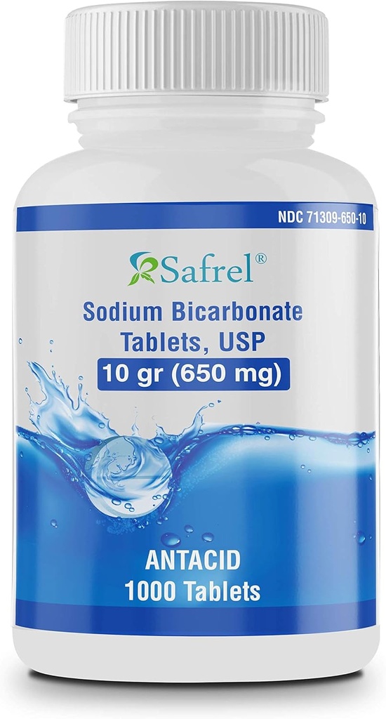 Eichhörnchen Natriumbicarbonat Antisäure 650 mg (10 Gramm) 1000 Tabletten | für Relief von Säure Verdauung, Sour Stomach & Upset Stomach | Wert Sparpaket