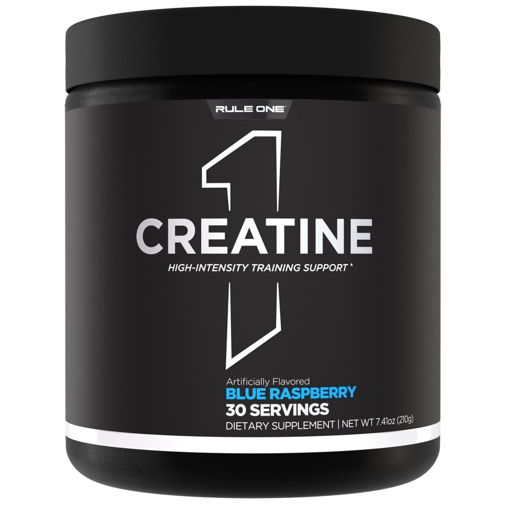 Regel 1 Kreatin-Pulver – Reine mikronisierte Kreatin-Monohydrat für High-Intensity Übung und Lean-Körper-Mass-Unterstützung, Flavored und Unflavored (30 Servietten, Blauer Himbeer)