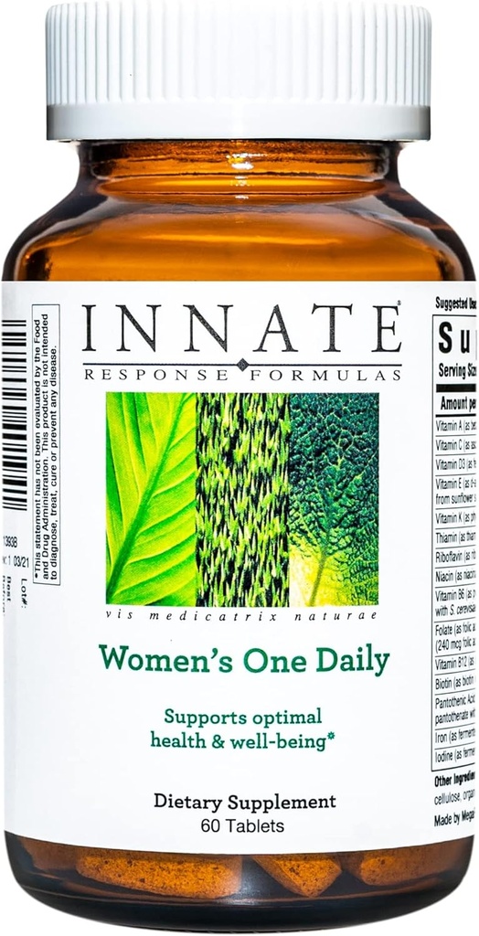 Formules de réponse innées Un jour pour les femmes - Multivitamine quotidienne pour les femmes - Soutient la santé optimale et le bien-être - Végétarien, non-OGM, et Kosher - Fait sans 9 allergènes alimentaires - 60 comprimés