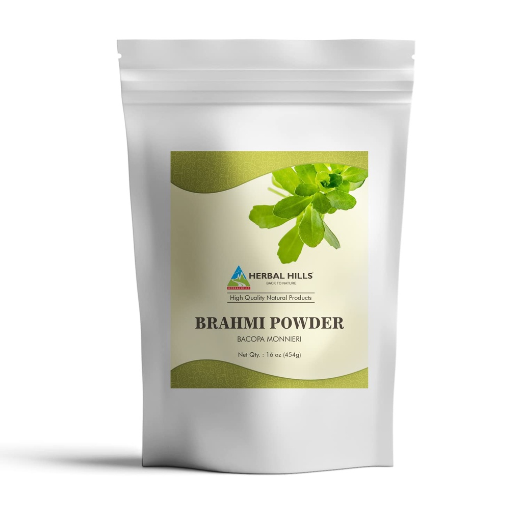 HERBAL HILLS Brahmi Pulver Bacopa Monnieri Haarpflege 1 Pfund | 16 Unze Pack von 1 (16 Unze Pack von 1)