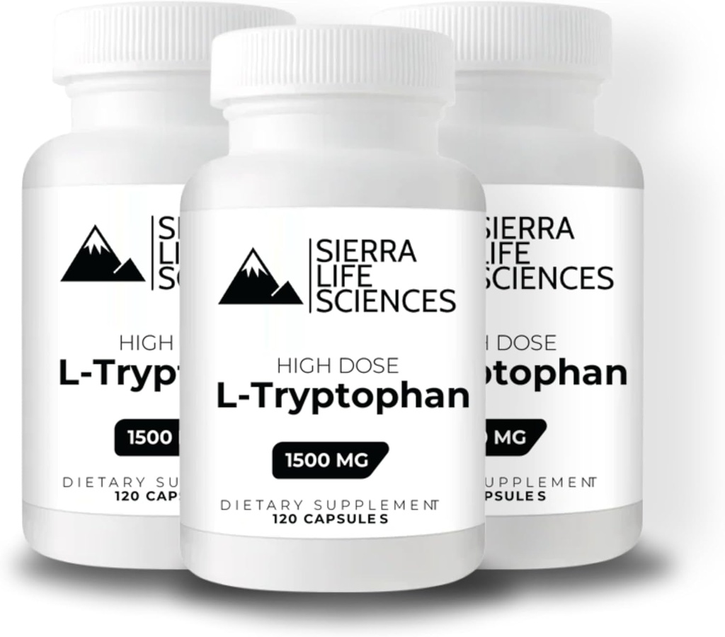 1500mg High Dose L-Tryptophan Max in Easy-to-Swallow Capsules | Glutenfrei, Non-GMO | 40 Servietten (3-Pack)