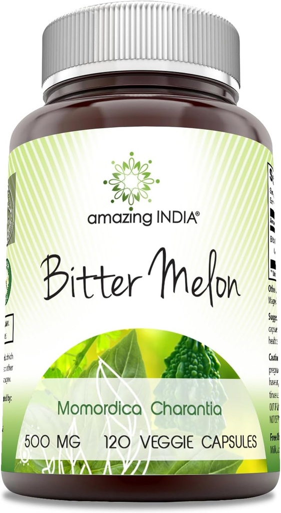 Erstaunlich Indien Bitter Melon 500 mg 120 Veggie Kapseln Ergänzung | Non-GMO | Gluten kostenlos