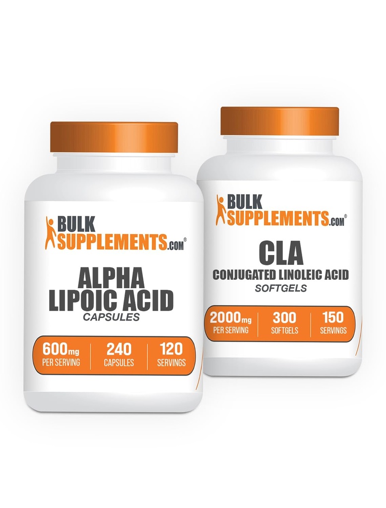 BulkSupplements Alpha Liponsäure Kapseln 240ct + CLA 2000mg Softgels 300ct Bundle