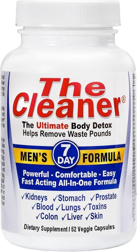 Century Systems The Cleaner Detox, formule de nettoyage interne complète de 7 jours pour les hommes, soutien santé digestive, 52 capsules végétariennes