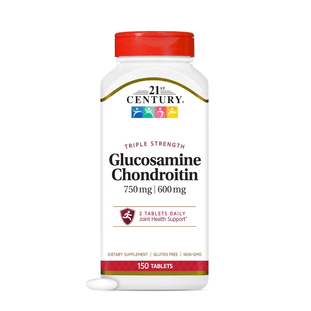 21ème siècle Glucosamine Chondroïtine 750/600mg - Triple force, comprimés, 150 Compte