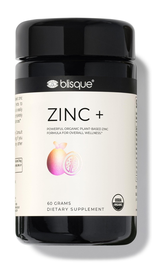 Blisque – Supplément de zinc biologique provenant de Guava Leaf, pour le soutien immunitaire, la défense et le renforcement avec Ashwagandha, Aloe Vera, Ginger et Turmeric.