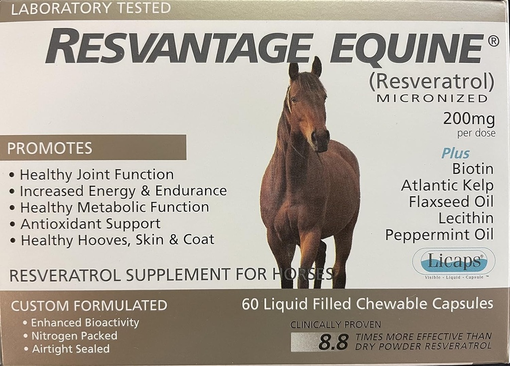 Equin Ergänzung 60 kaubare resveratrol Flüssigkeit gefüllt Kapseln für Pferde