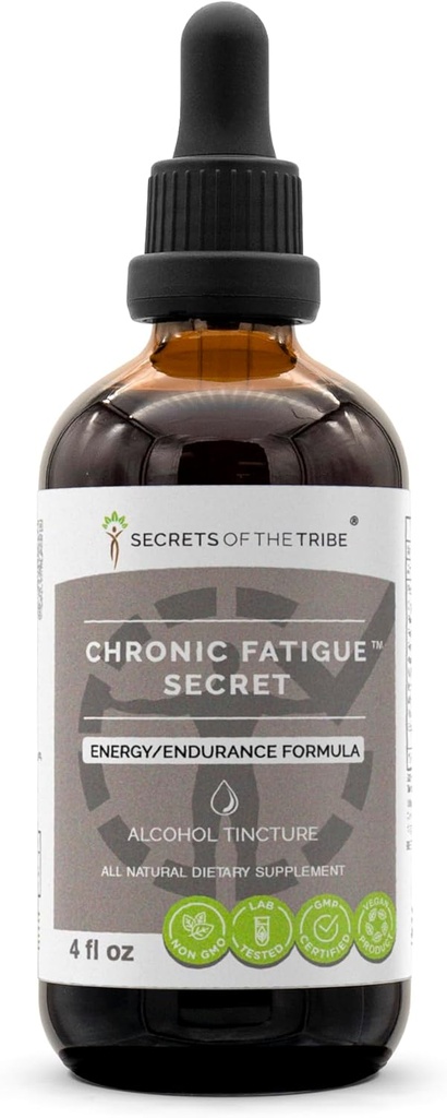 Secrets of the Tribe - Chronic Fatigue Secret, Kräuterergänzung Blend Tropfen Alkohol-Flüssig-Extrakt, Energie/Endurance Formel (4 fl oz)
