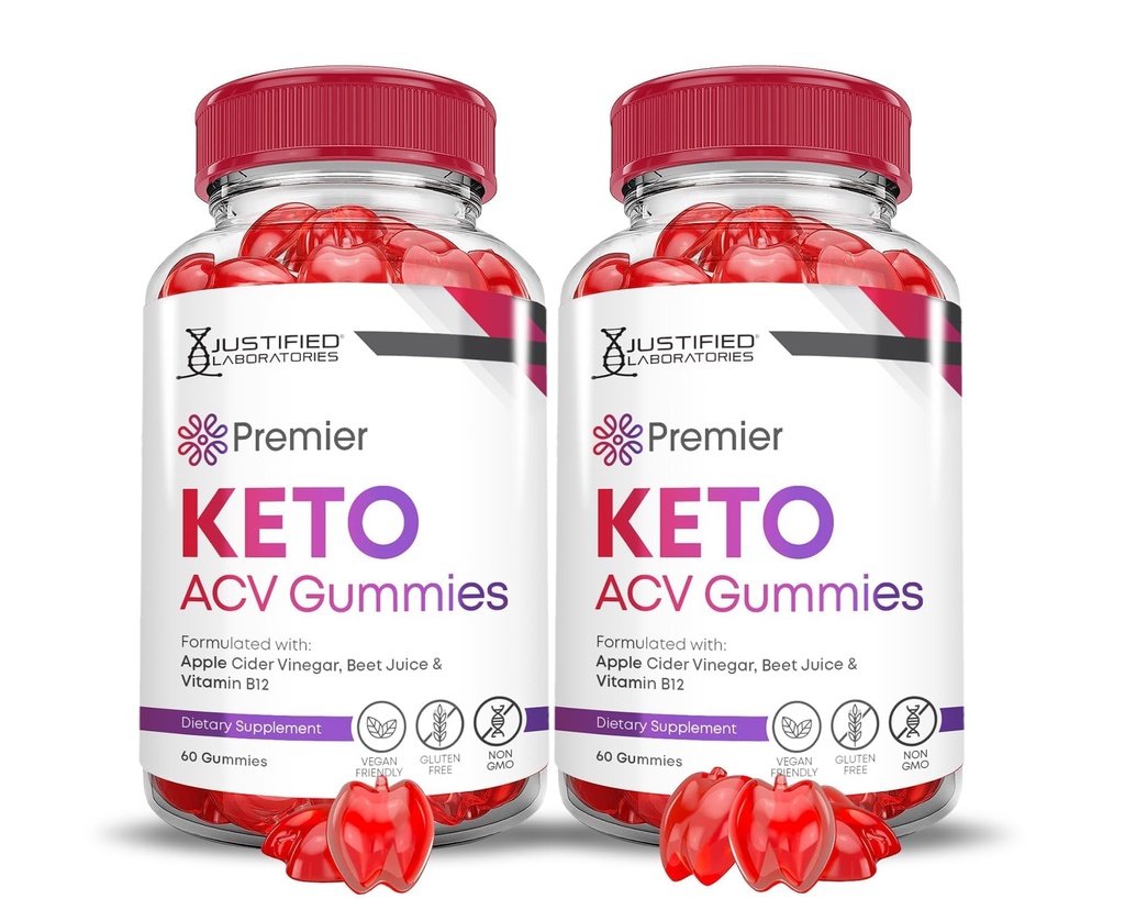 (2 Pack) Premier Keto ACV Gummies Premier Keto Gummies Advanced 1000MG Apfel Apfel-Essig Formuliert mit Granatapfel-Essigpulver B12 Vegan Non GMO 120 Gummys