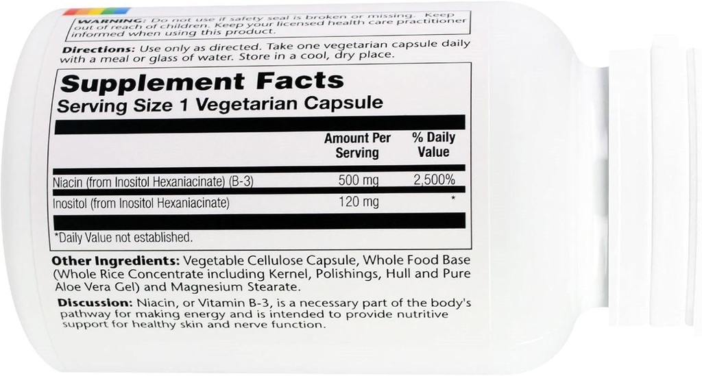 Solaray - Non Flush Niacin, 500 mg, 100 gélules